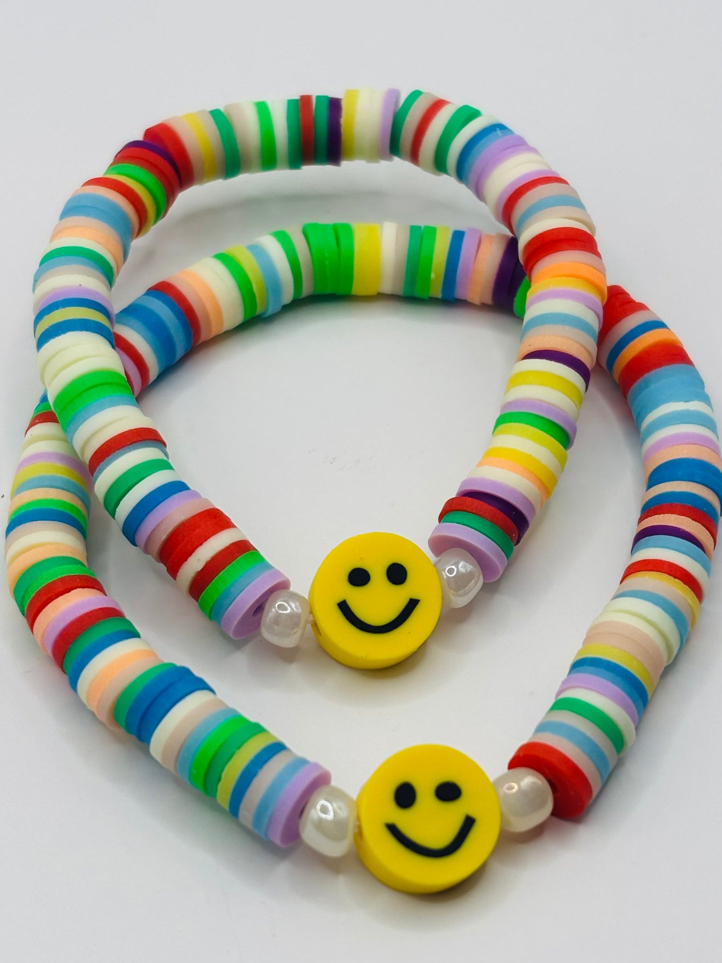 “Rainbow Heishi Smiley” Bracelet Single