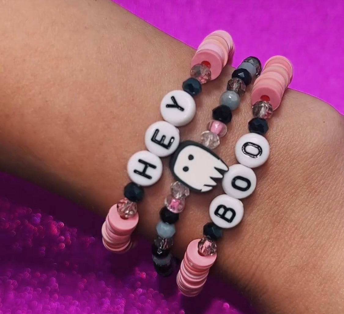 "Hey Boo" Bracelet stack