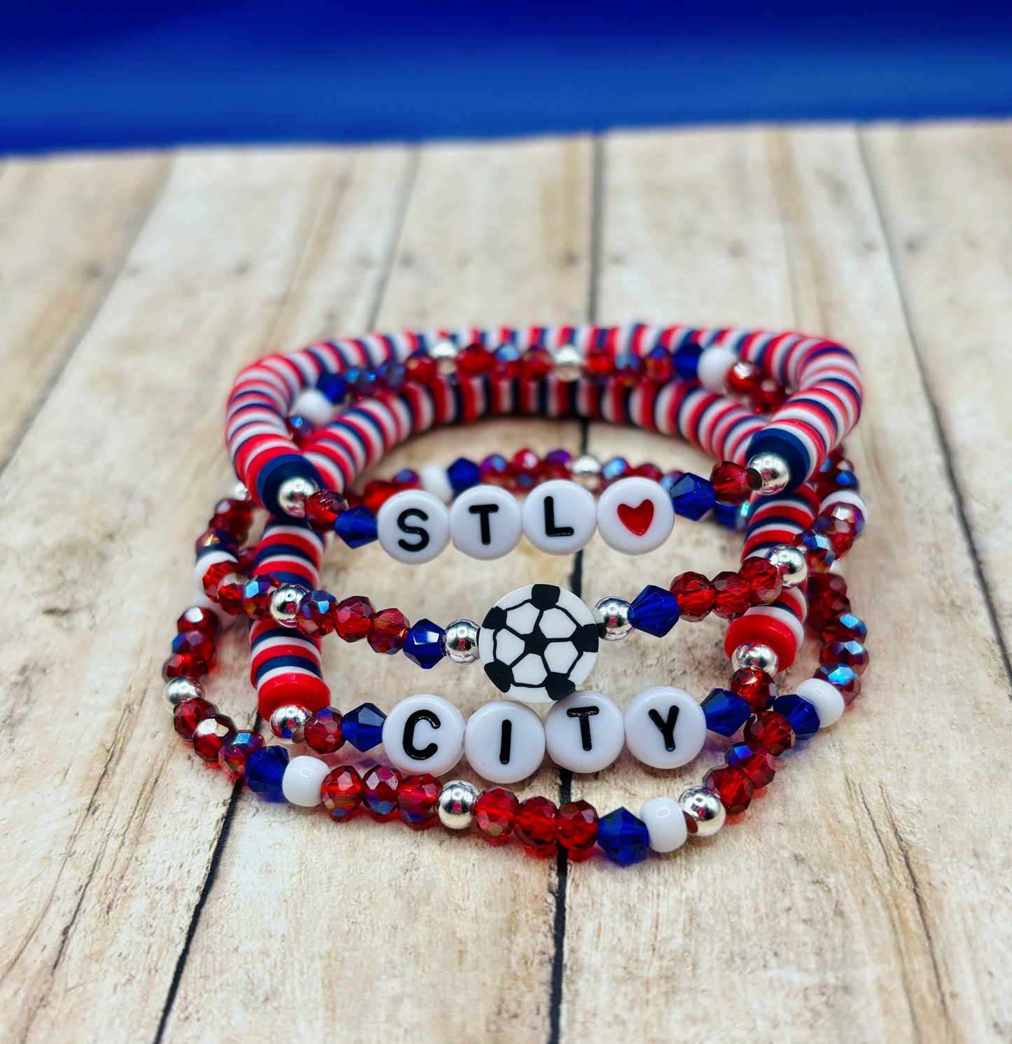 “STL soccer” Bracelet stack