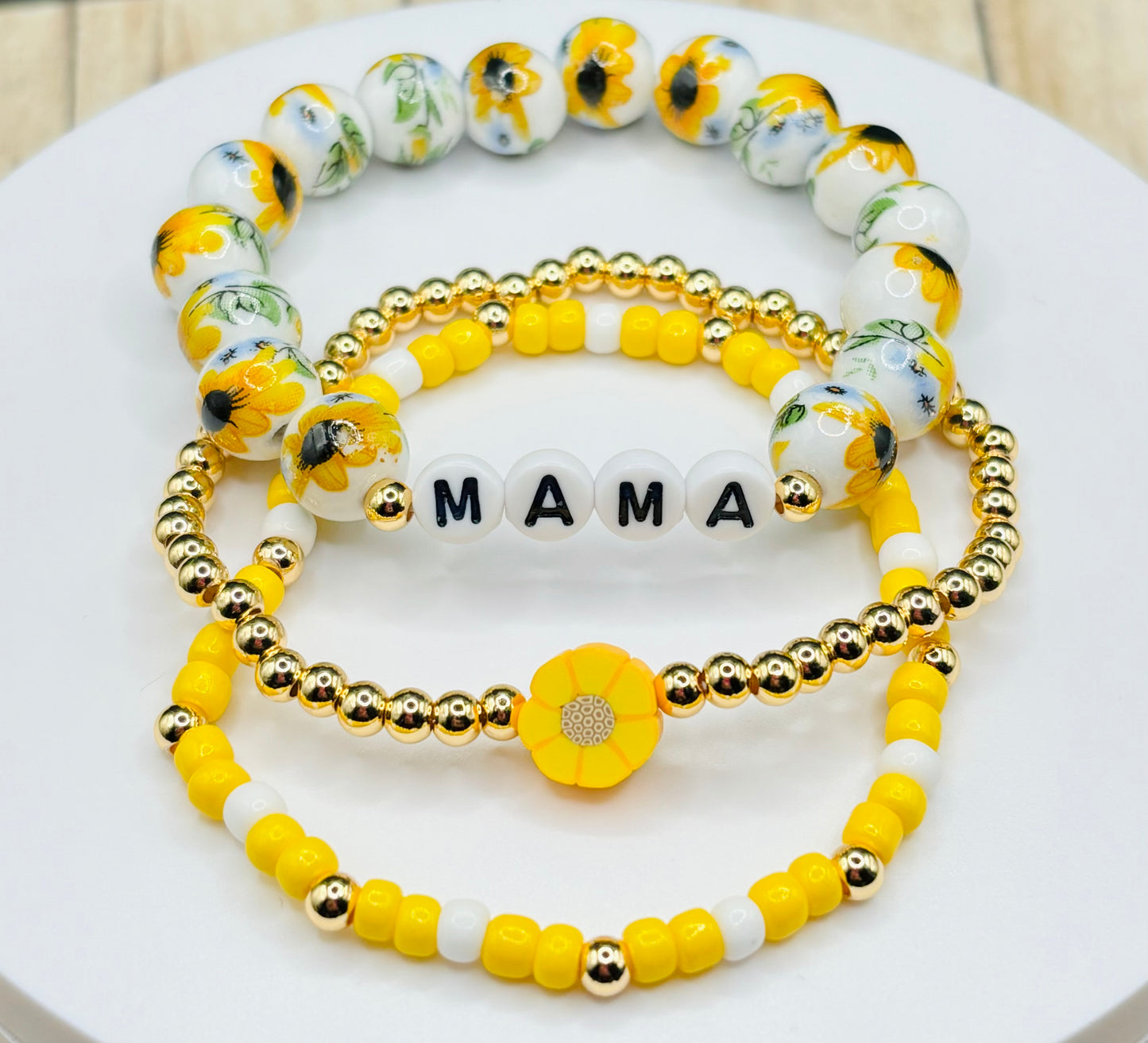 “Sunflower Mama” Bracelet Set