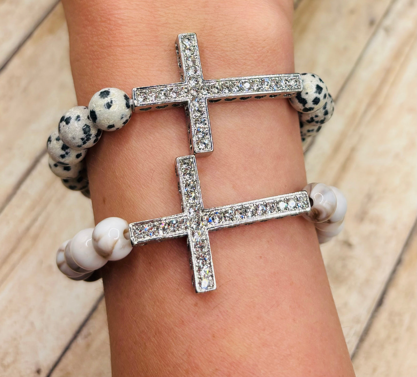 “Rhinestone Cross” Bracelet Single