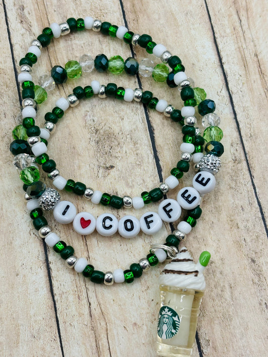 “I love coffee” Bracelet Stack