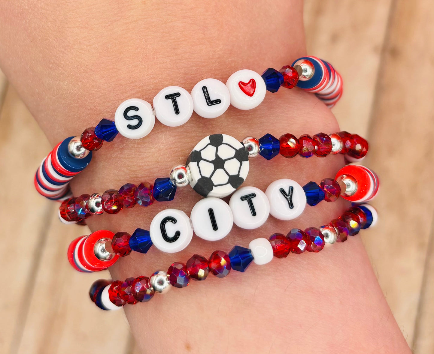 “STL soccer” Bracelet stack