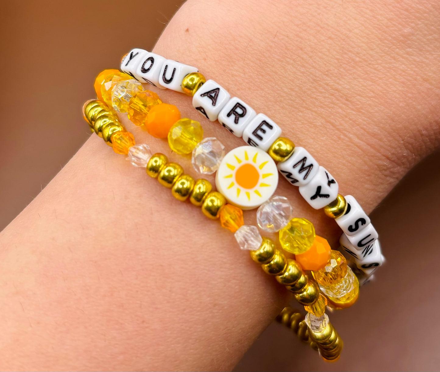 “You are my Sunshine” Bracelet Stack