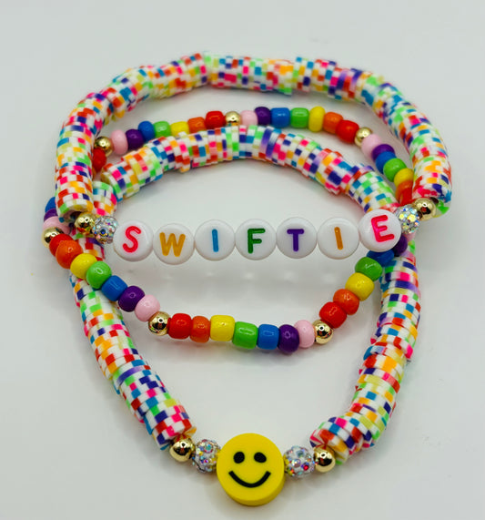 “Rainbow Swiftie” Bracelet stack