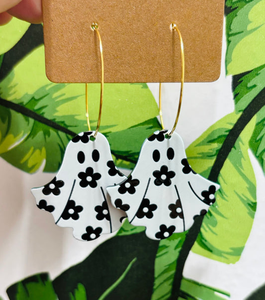 “Groovy Ghost” Acrylic Earrings