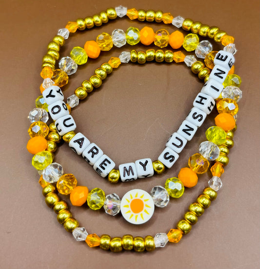 “You are my Sunshine” Bracelet Stack