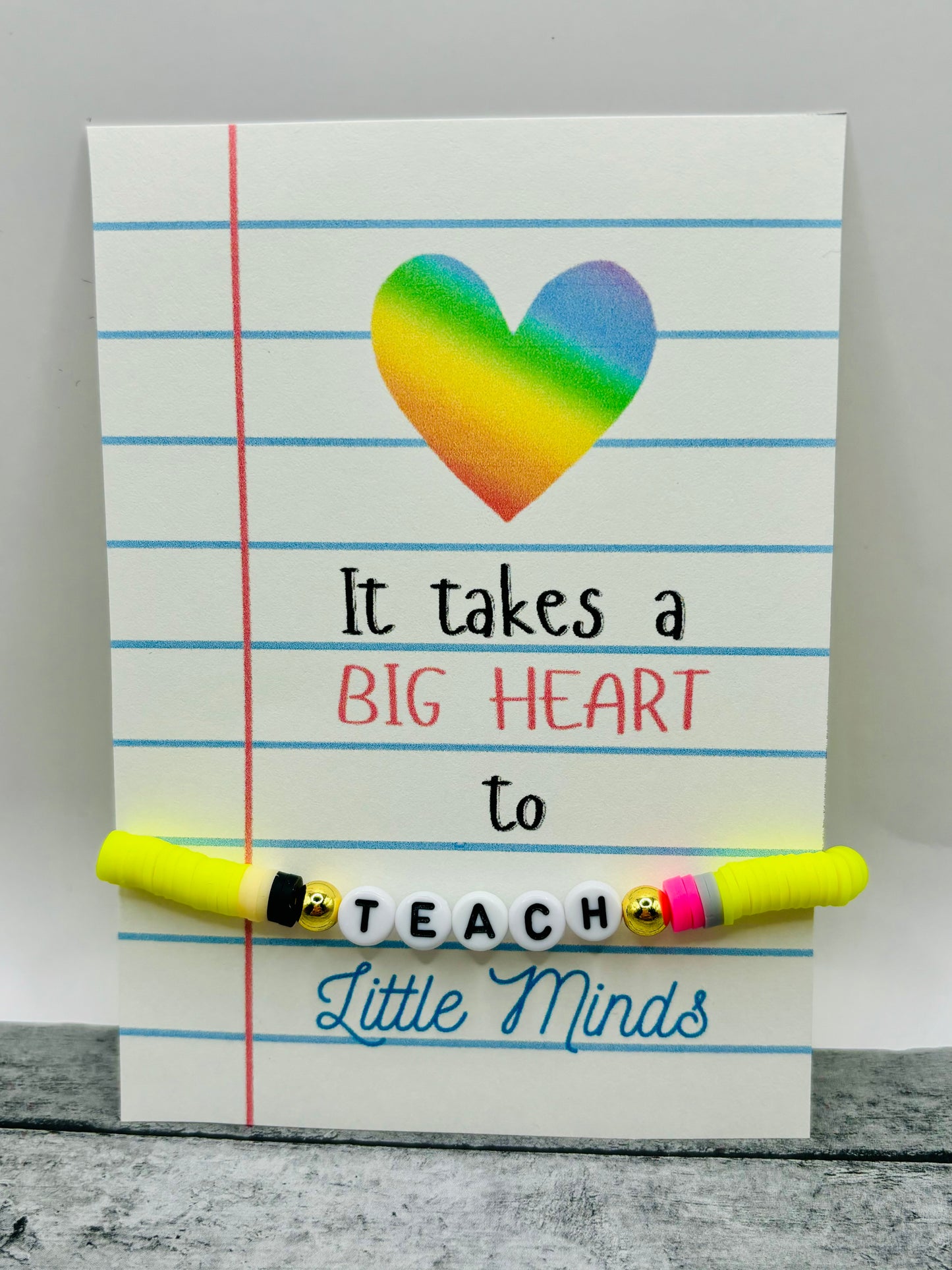 “Teach” Bracelet single with card