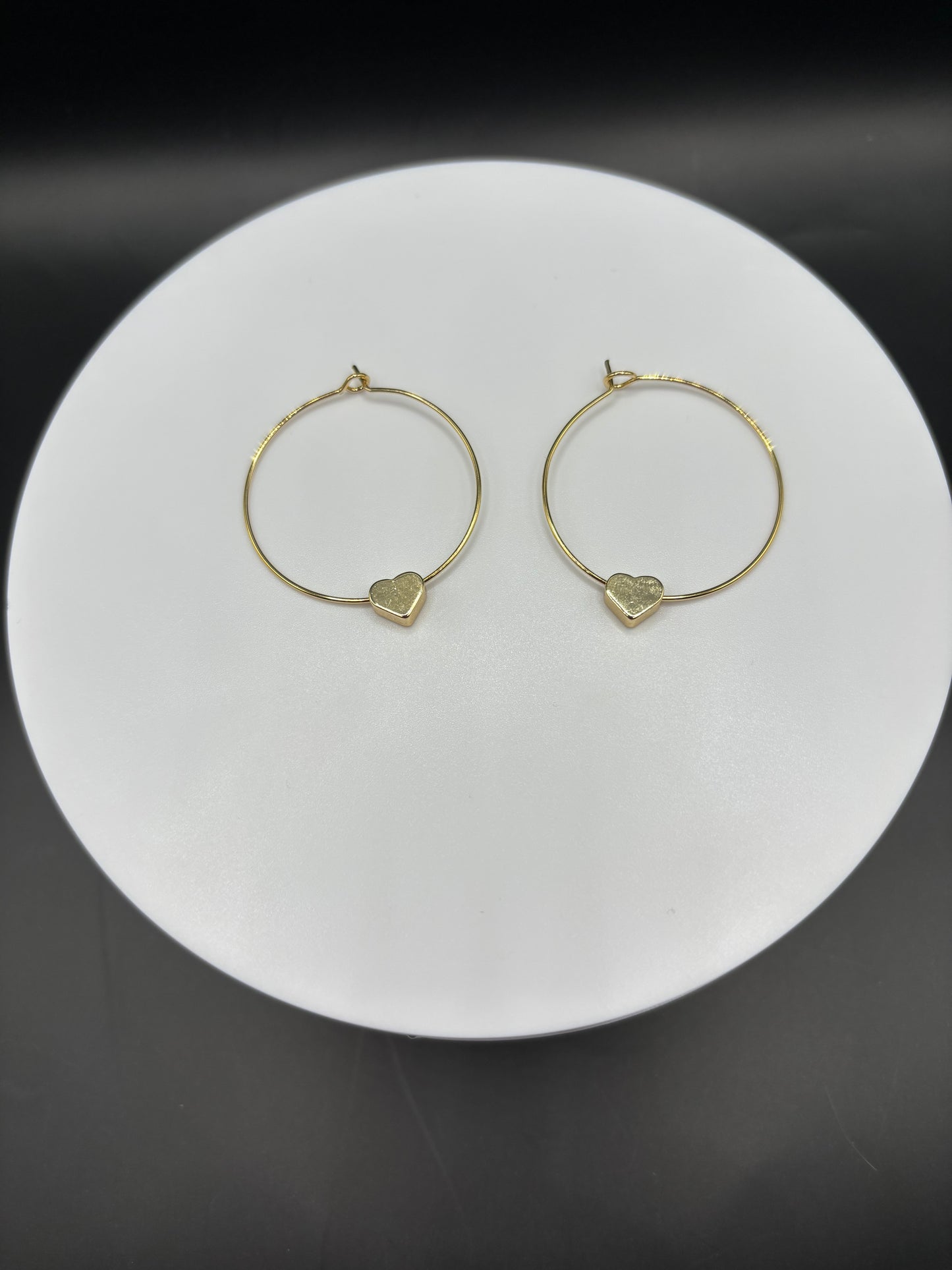 “Gold Heart” hoop earrings