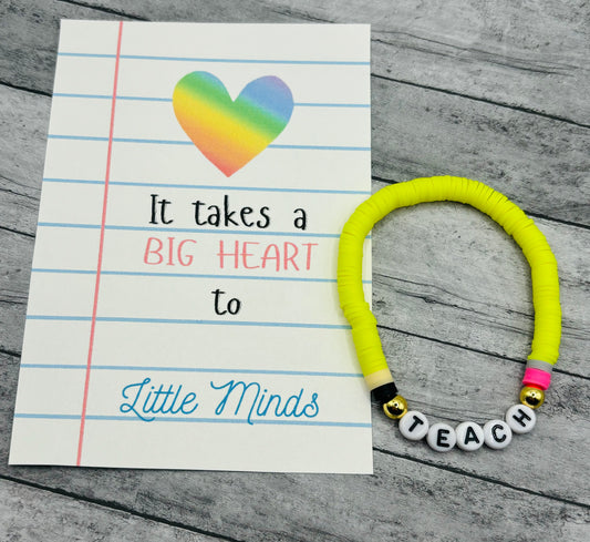 “Teach” Bracelet single with card