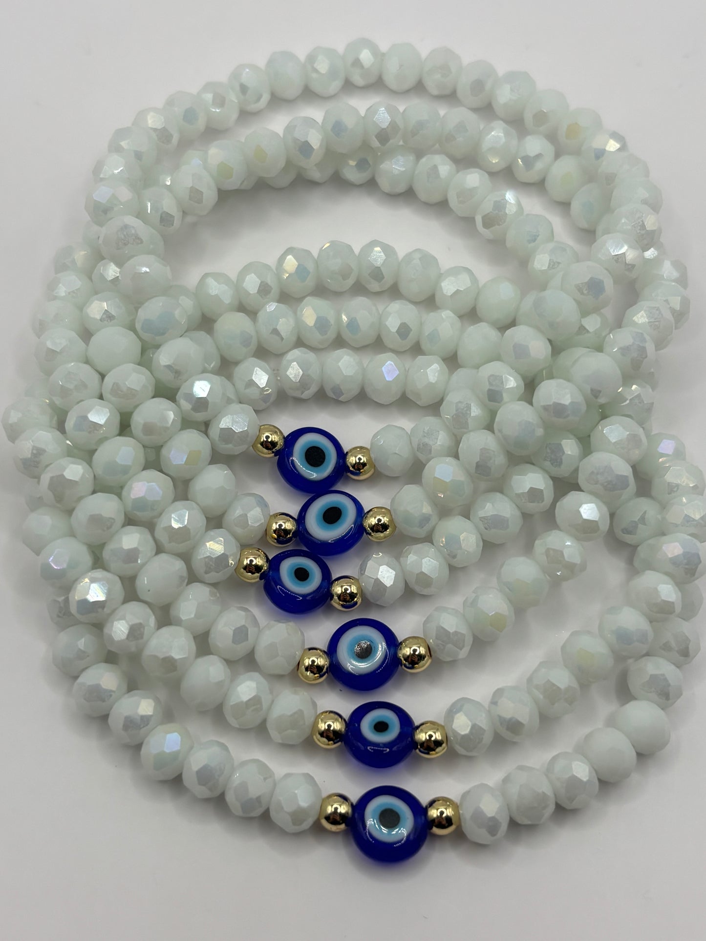 “Good luck & Protection” Bracelet single w/ white crystal