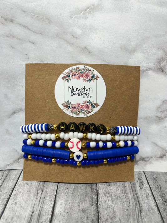 "Hawks Baseball" Bracelet Stack