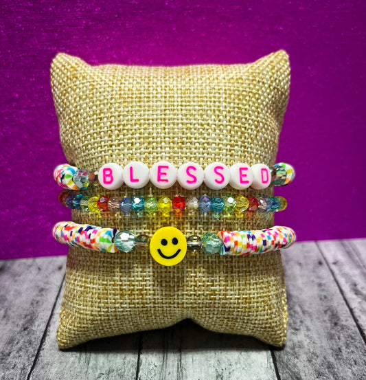 “Rainbow Blessed” Bracelet Stack