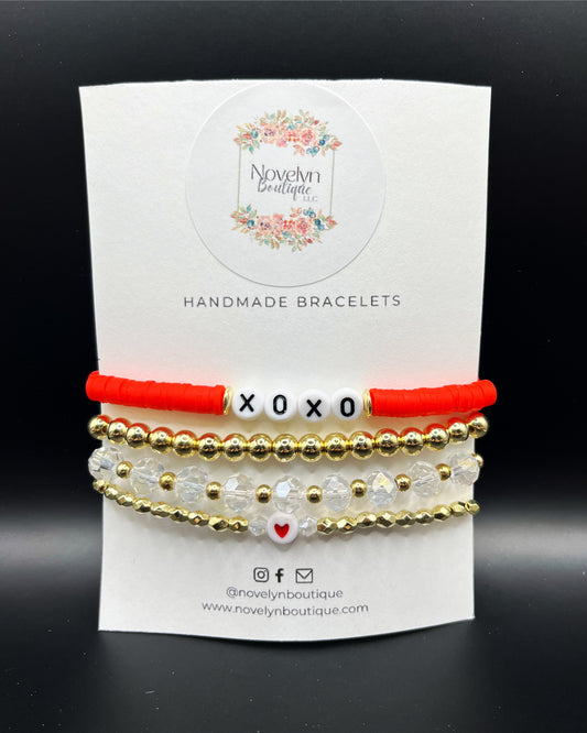 “XOXO Red” Bracelet Stack