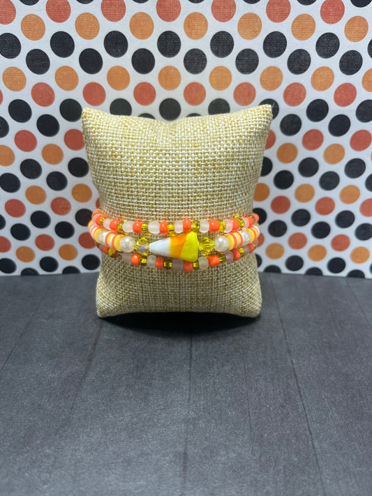 "Candy Corn" bracelet stack