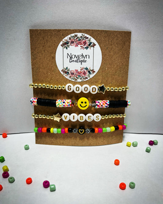 "Good Vibes" Bracelet Stack