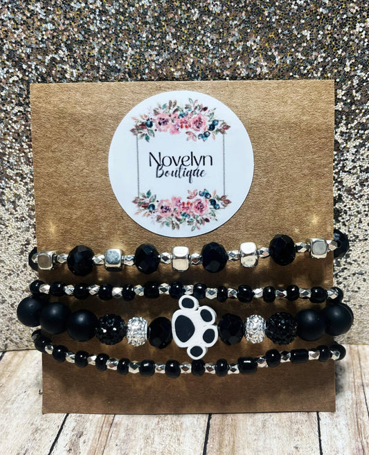 “Paw print” bracelet stack