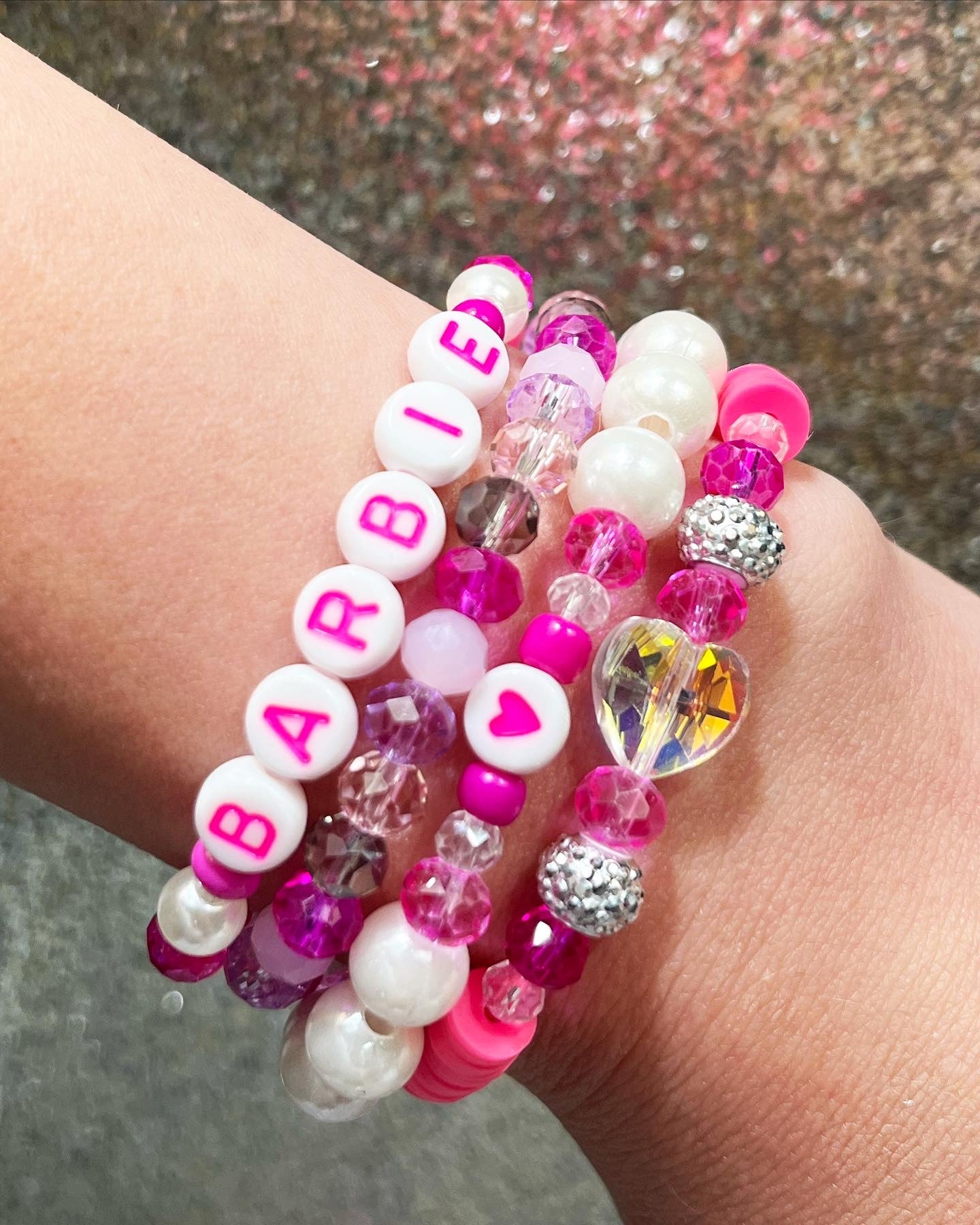 “Pink doll”  Bracelet Stack